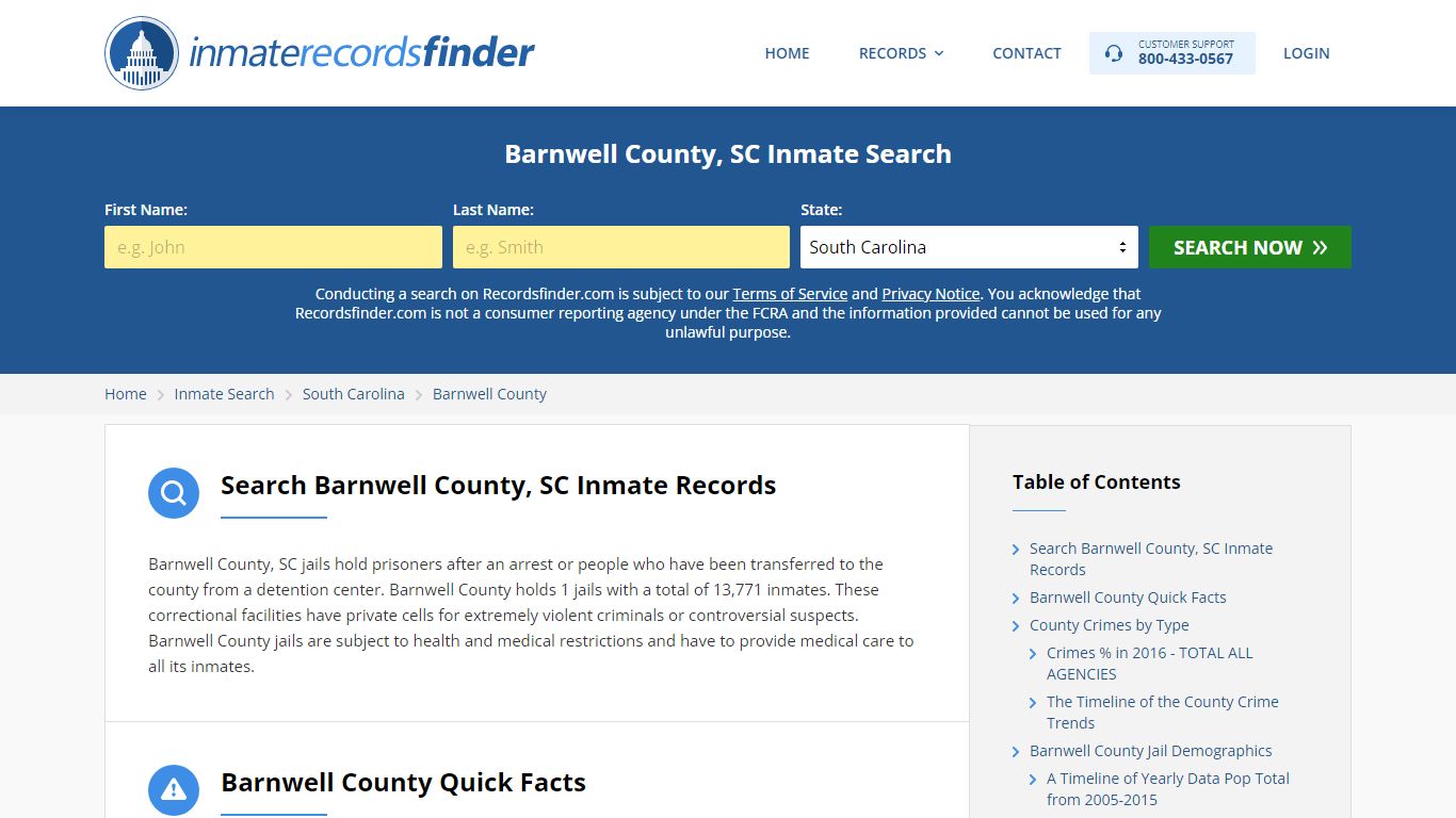 Barnwell County, SC Inmate Lookup & Jail Records Online